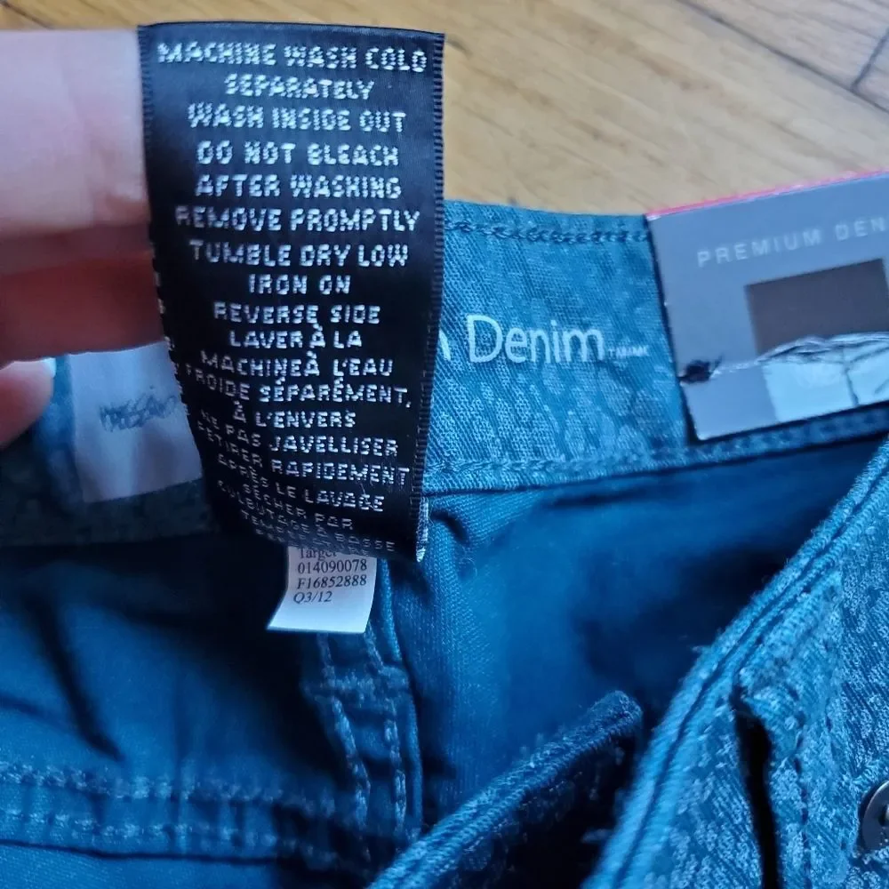 Mossimo blue snakesprint mid‎ rise skinny denim leggings size 4 NWT